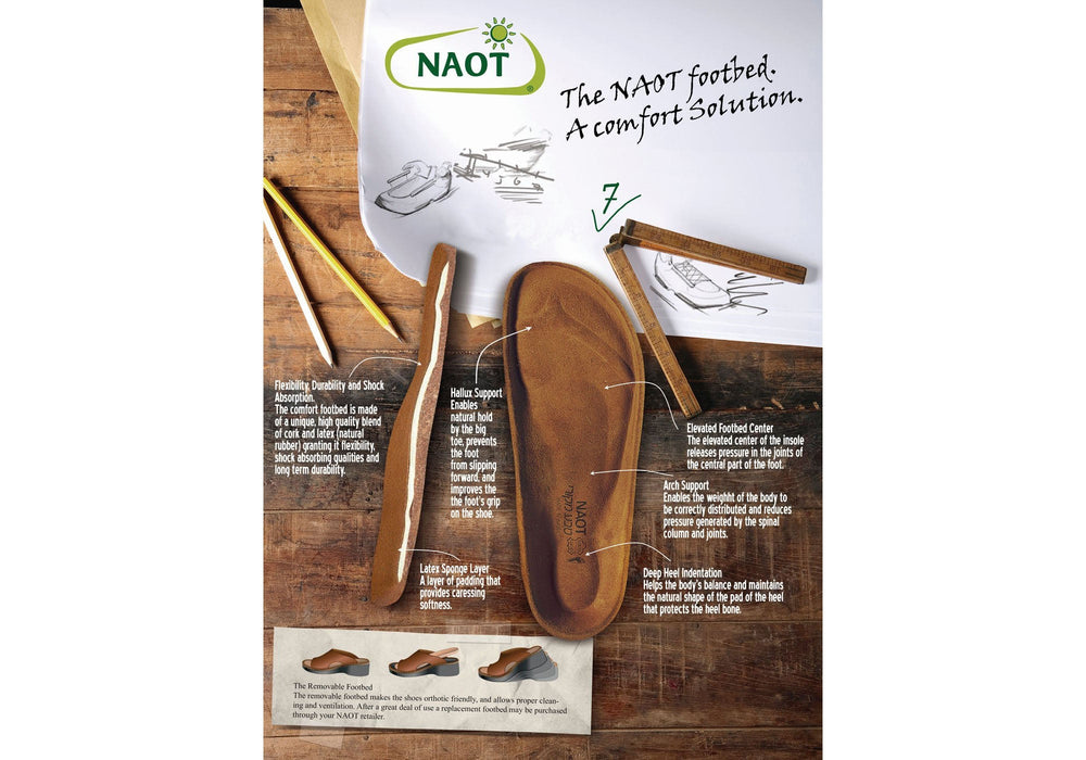 Naot Arataki Womens Closed Toe Orthotic Friendly Leather Flat Sandals