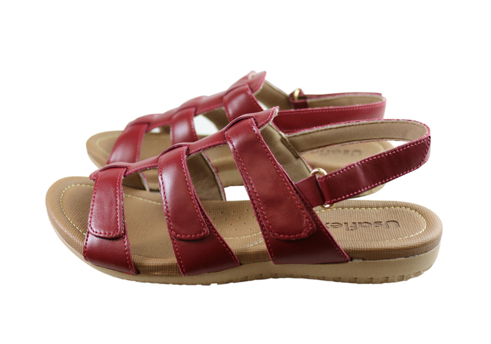 Usaflex Lani Womens Comfort Cushioned Leather Sandals Made In Brazil