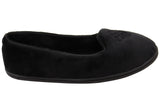 Dearfoams Womens Rebecca Microfiber Velour Wide Width Slippers