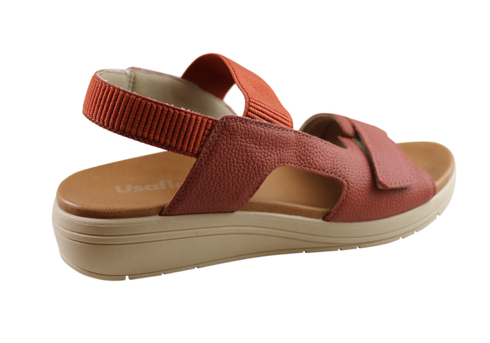 Usaflex Toka Womens Comfortable Leather Sandals Made In Brazil