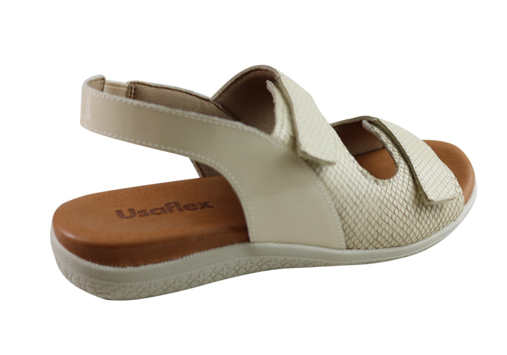 Usaflex Jessica Womens Comfortable Leather Sandals Made In Brazil