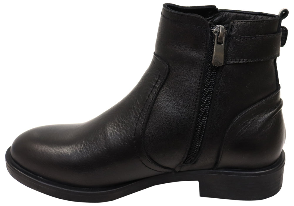 Orizonte Deny Womens European Comfortable Leather Ankle Boots