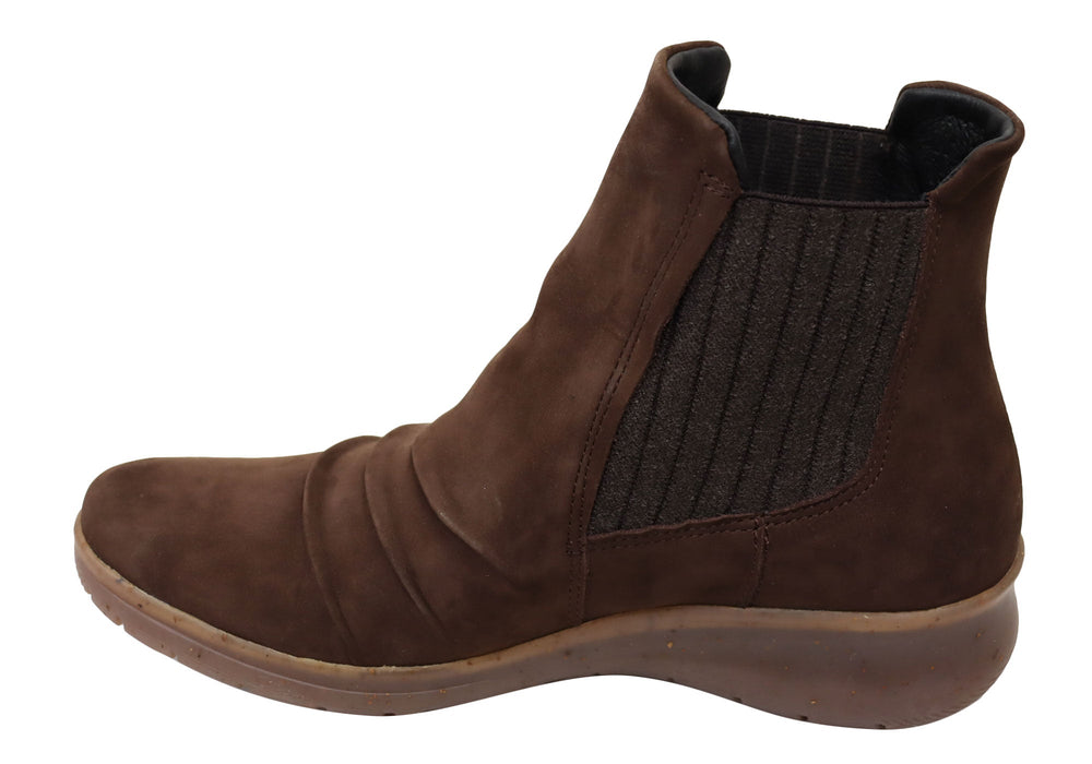 Flex & Go Eboni Womens Comfortable European Leather Ankle Boots