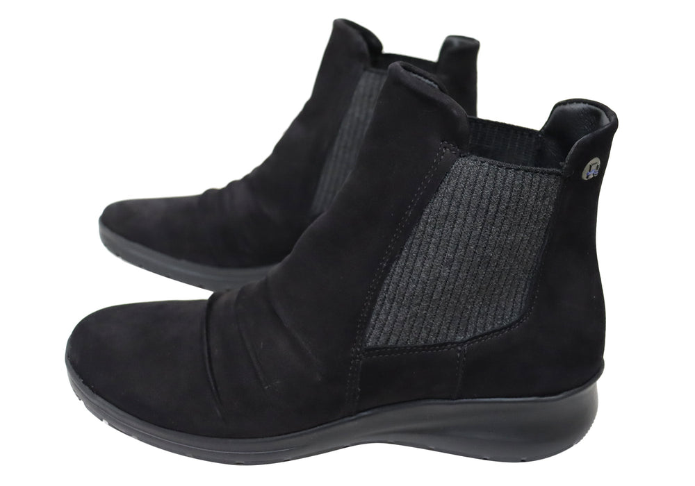 Flex & Go Eboni Womens Comfortable European Leather Ankle Boots