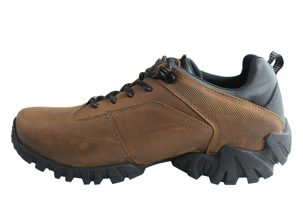 Bradok Krakatoa Mens Comfort Leather Hiking Shoes Made In Brazil