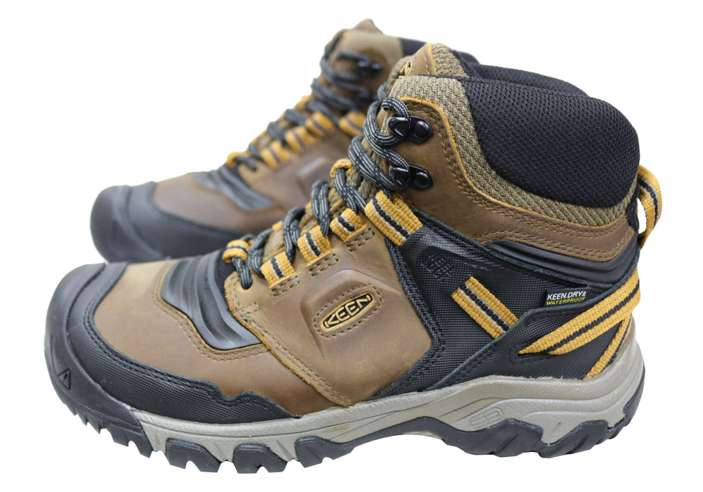 Keen Mens Ridge Flex Mid Waterproof Comfortable Leather Hiking Boots