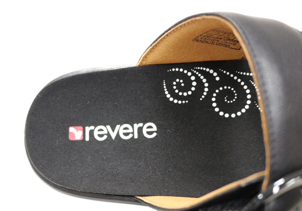 Revere Calais Womens Wide Width Leather Comfortable Slides Sandals