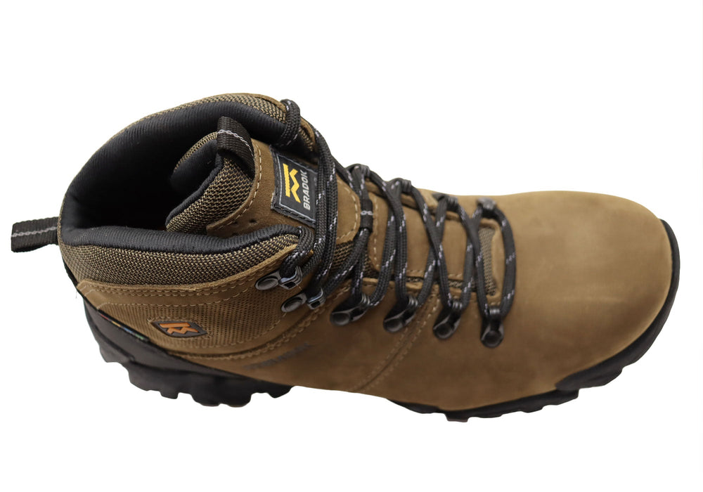 Bradok Nyiragongo Mens Comfort Leather Hiking Boots Made In Brazil