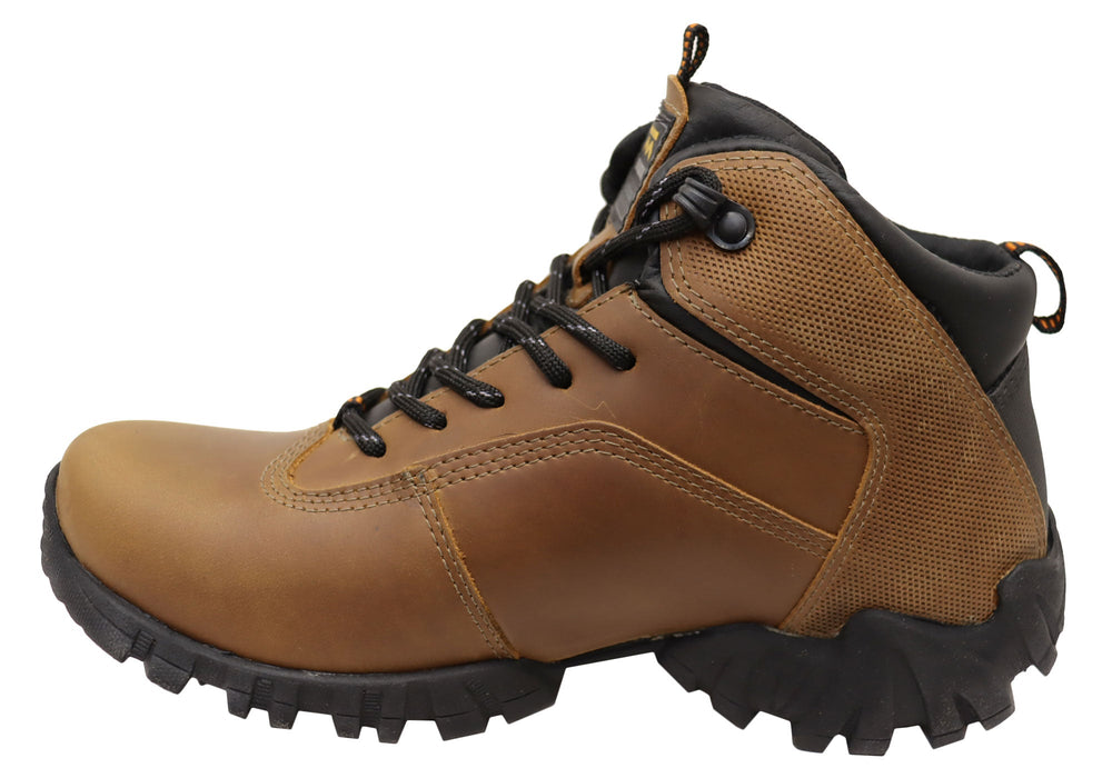 Bradok Krakatoa Mid Mens Comfort Leather Hiking Boots Made In Brazil