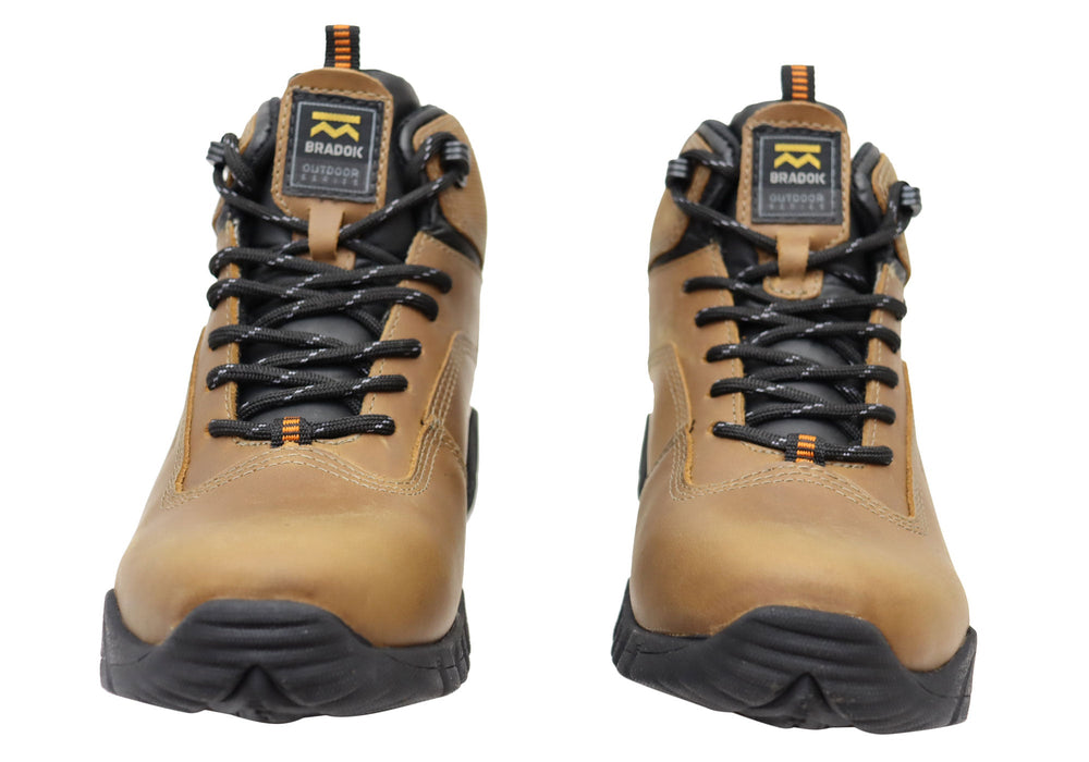 Bradok Krakatoa Mid Mens Comfort Leather Hiking Boots Made In Brazil