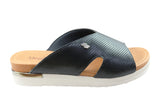 Usaflex Evoke Womens Comfort Leather Slides Sandals Made In Brazil