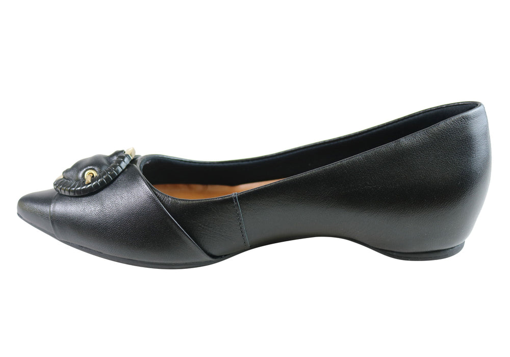 Usaflex Deliliah Womens Low Heel Leather Shoes Made In Brazil