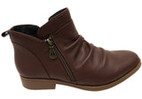 Hush Puppies Chalet Womens Comfortable Chocolate Leather Ankle Boots