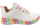 Skechers Womens X JGoldcrown Uno Lite Exuberant Hearts Shoes