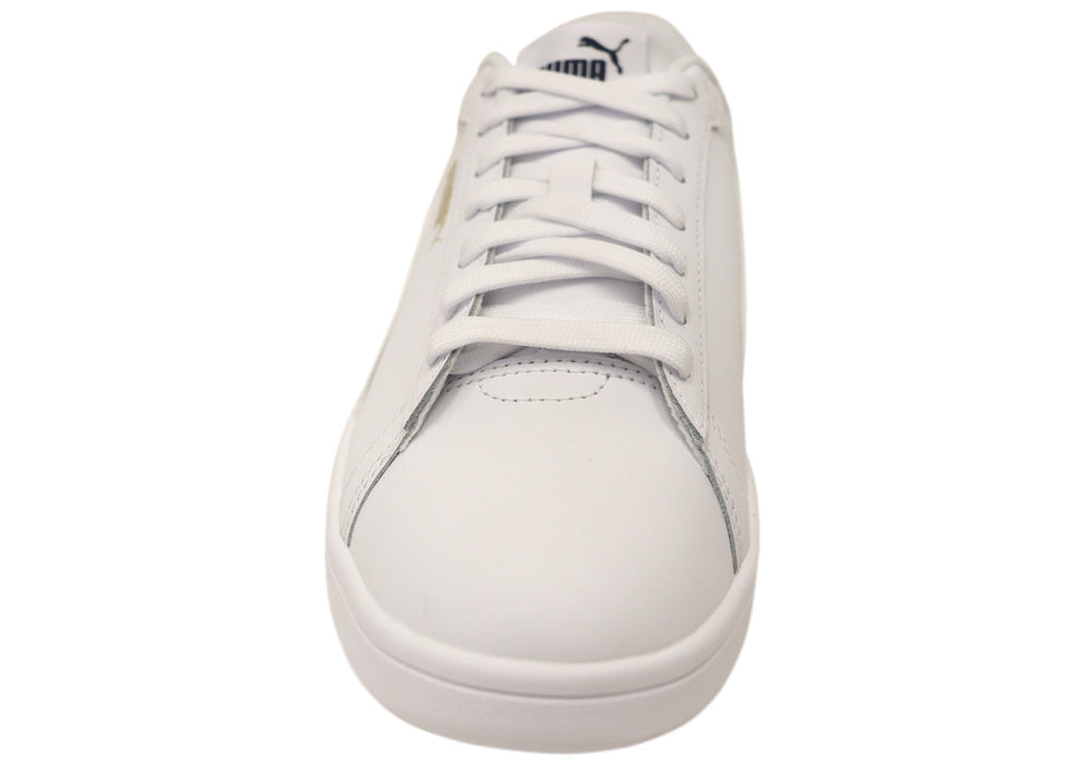 Puma Mens Smash 3.0 L Comfortable White Lace Up Sneakers