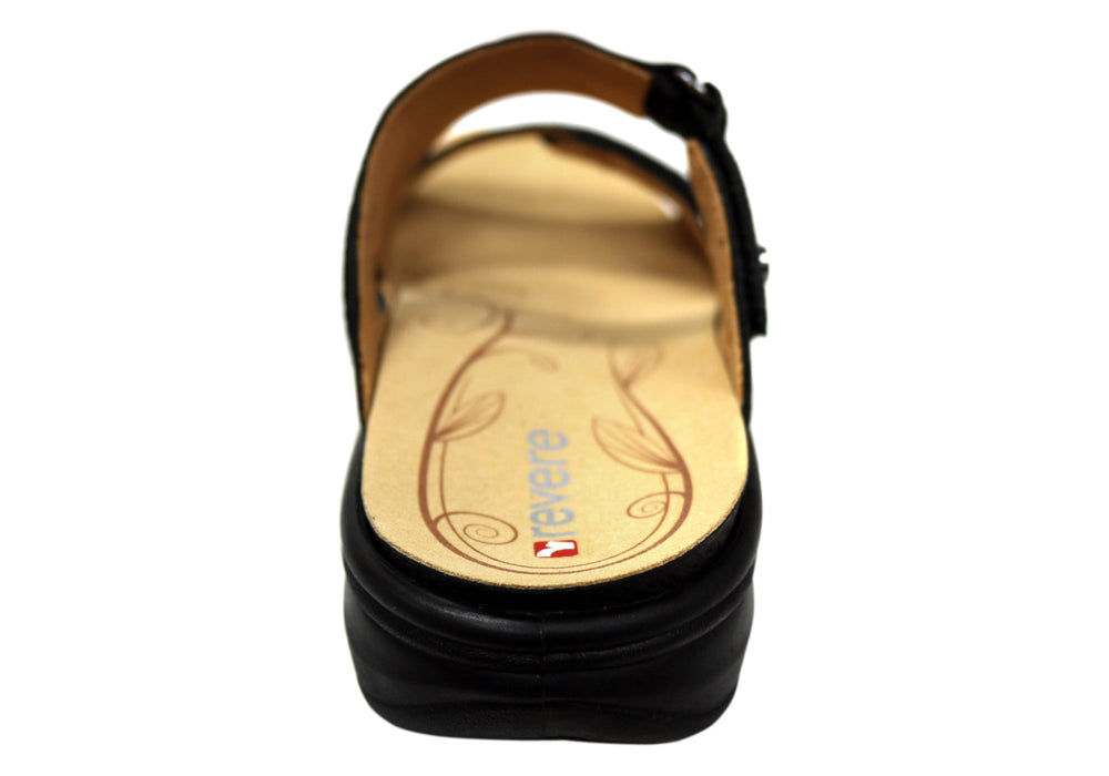 Revere Rio Womens Comfortable Leather Wide Width Slides Sandals