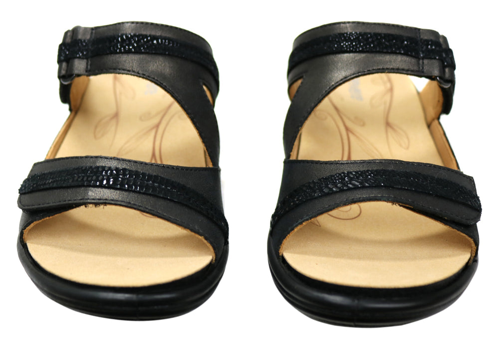 Revere Rio Womens Comfortable Leather Wide Width Slides Sandals